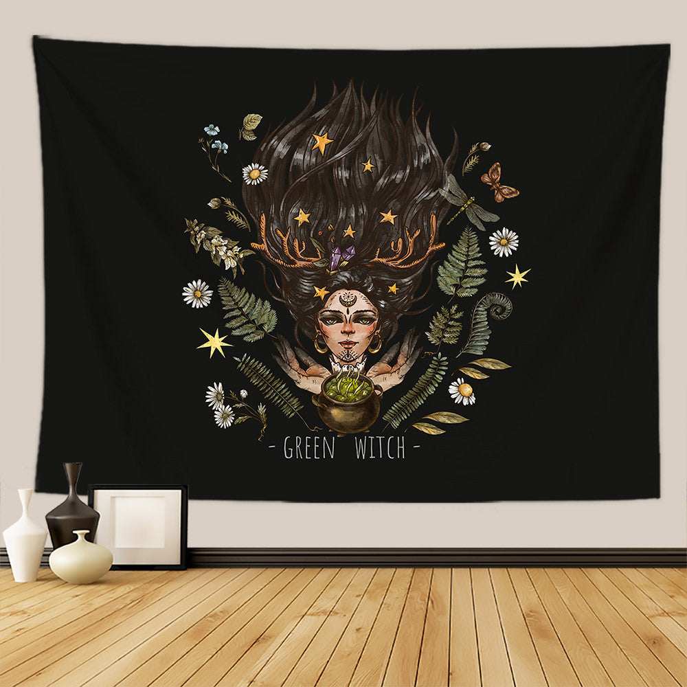 Sun & Moon Floral Tapestry: Celestial Bloom Digital Print