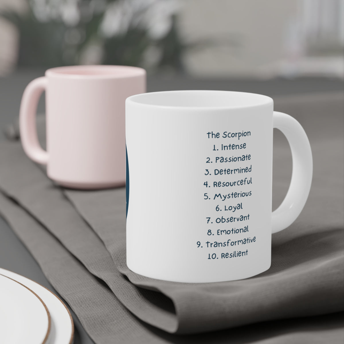 Zodiac Coffee Mug with Traits: Scorpio Edition