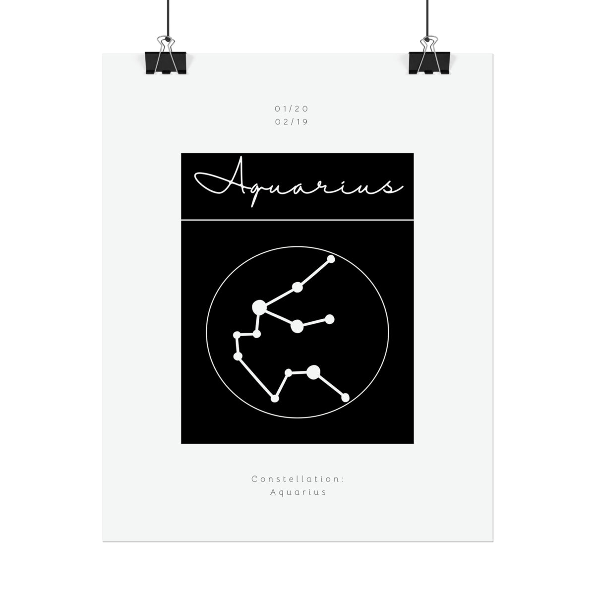 Aquarius Star Constellation Zodiac Poster