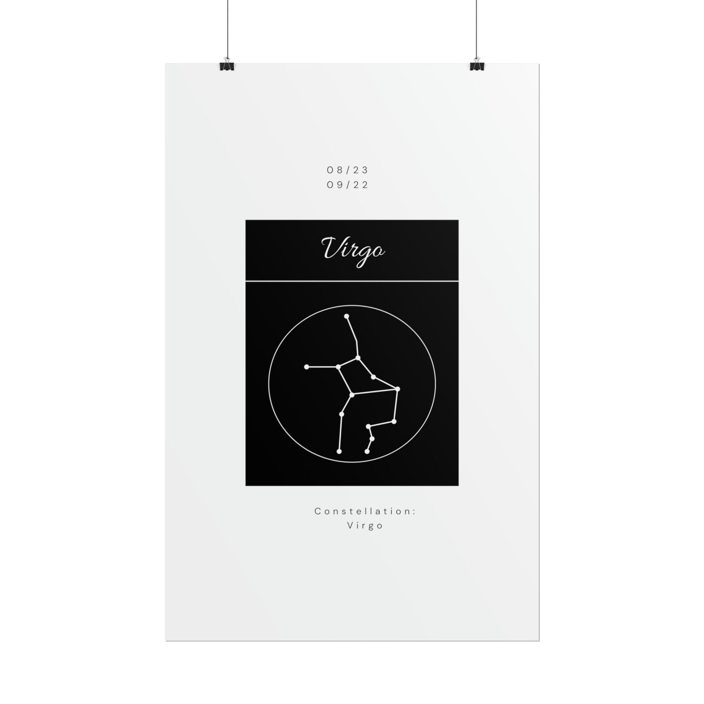 Zodiac Poster/ Virgo Star Constellation