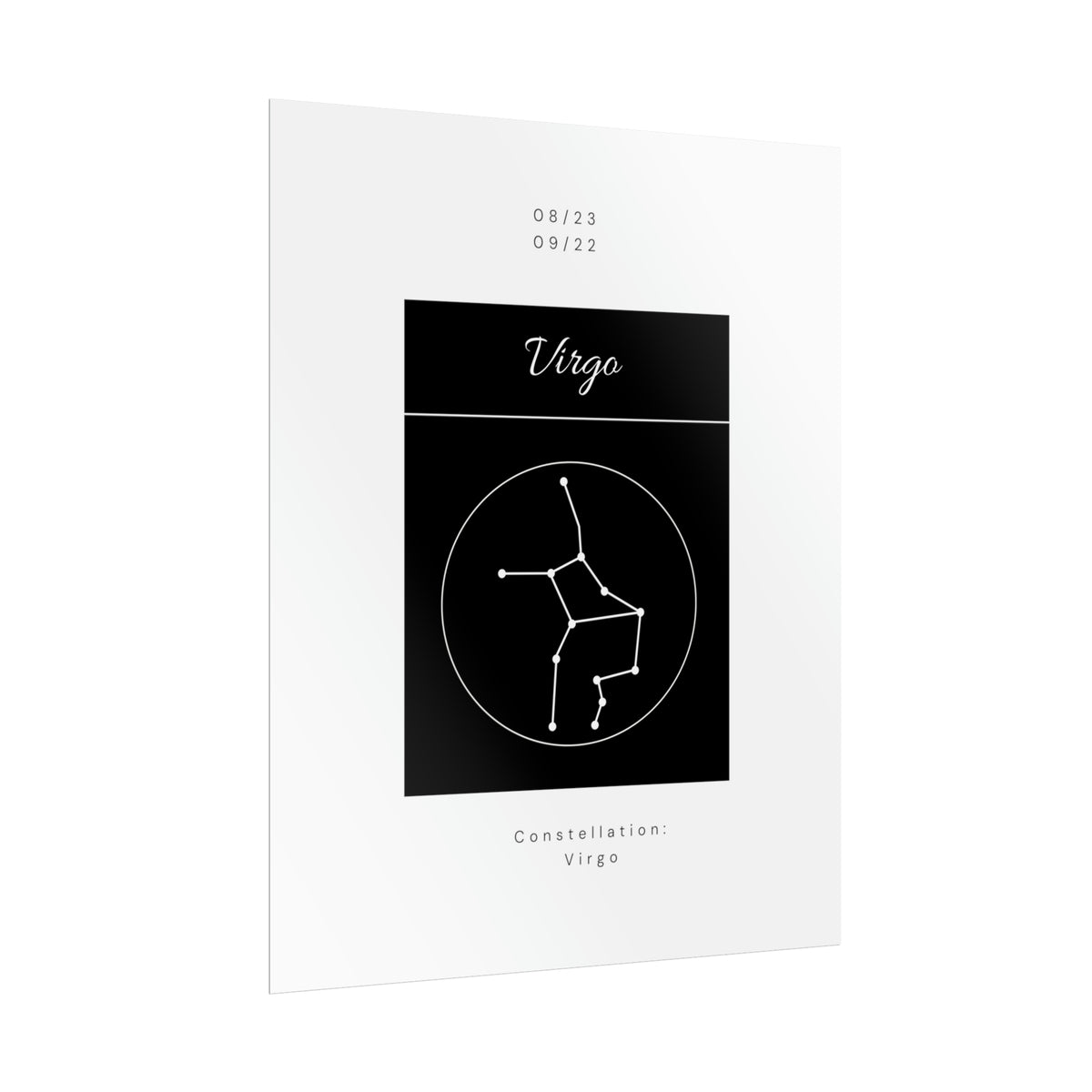 Zodiac Poster/ Virgo Star Constellation