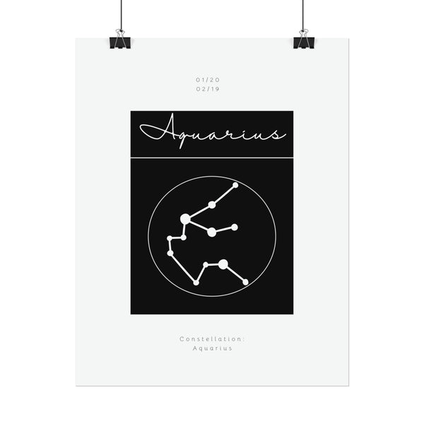 Aquarius Star Constellation Zodiac Poster