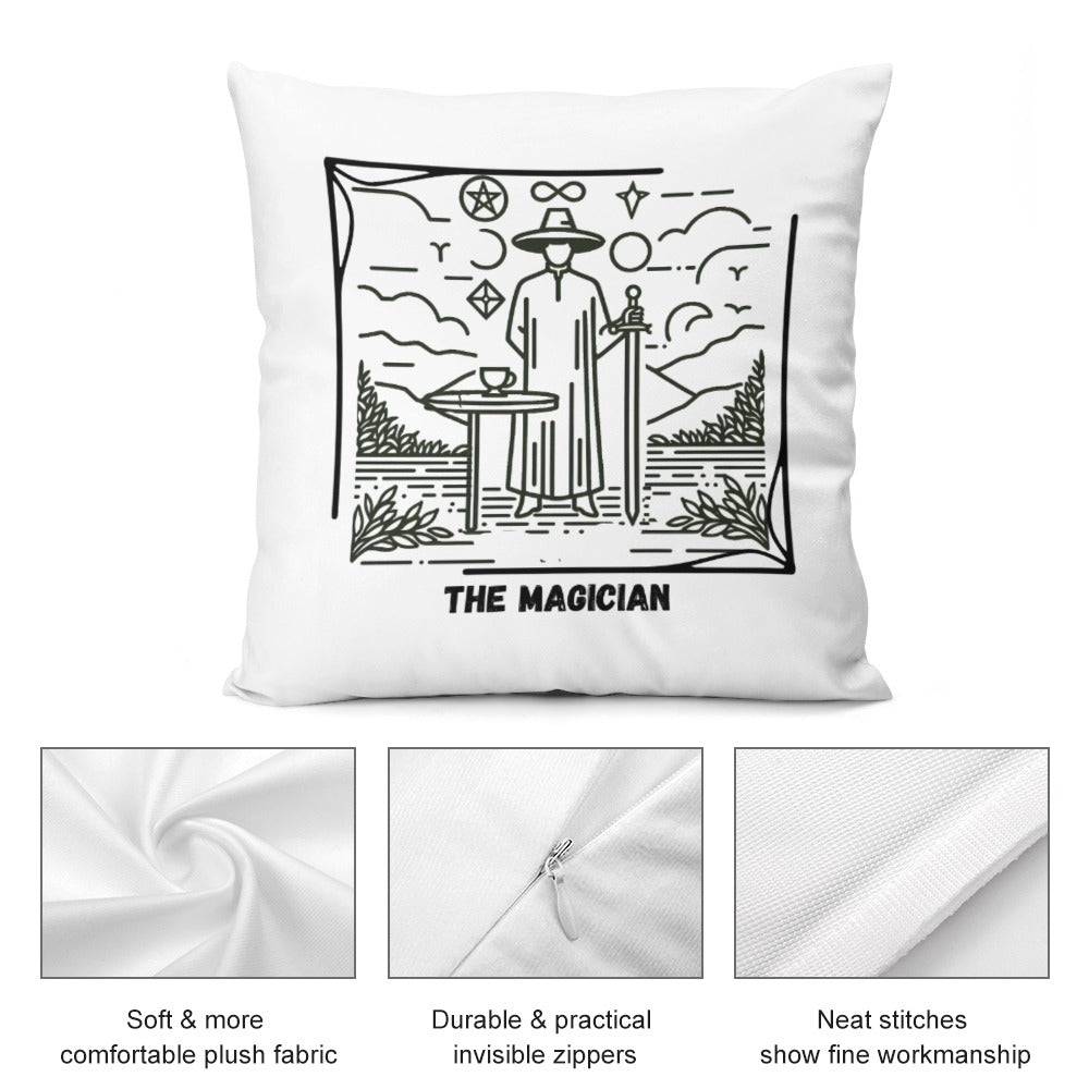 Celestial Plush Throw Pillow Case -  THE MAGICIAN