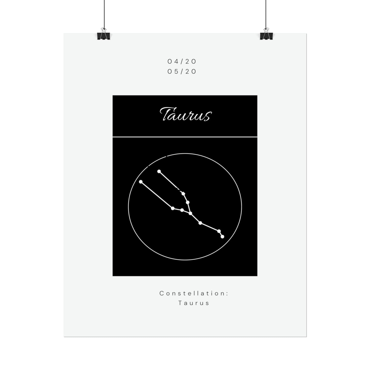 Taurus Star Constellation Zodiac Poster