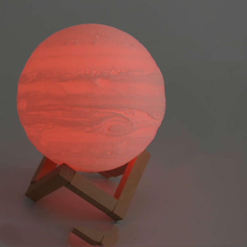 Mystic Moon 3D Printed Touch Lamp - USB Rechargeable Night Light