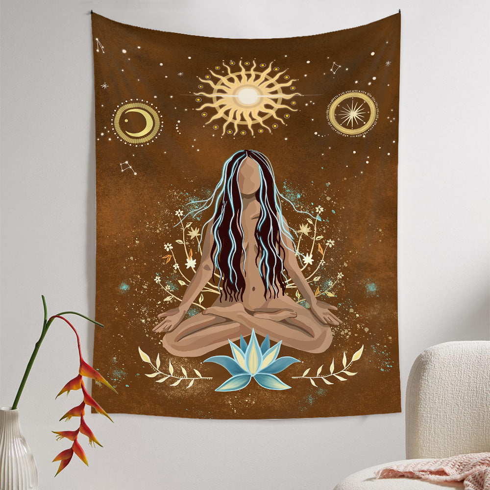 Bohemian Moon Goddess Meditation Tapestry