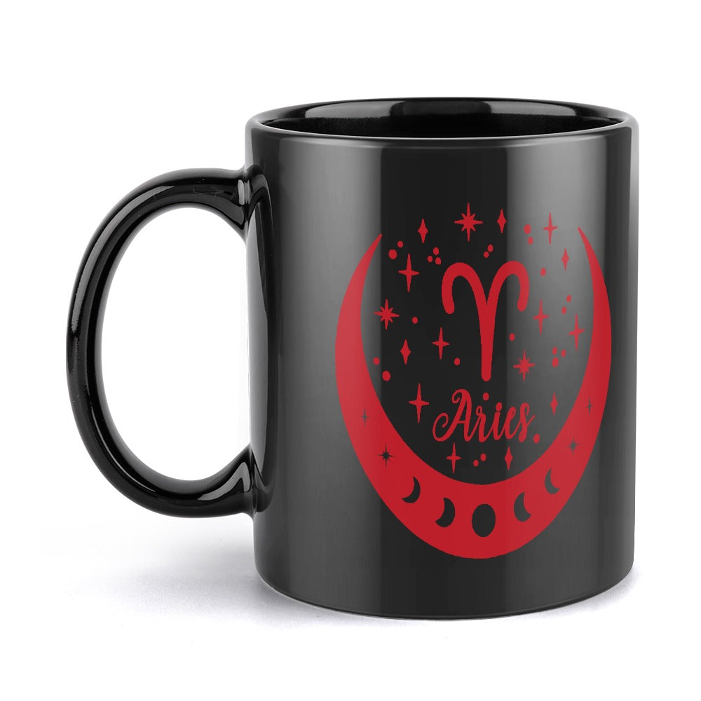 Aries Zodiac Coffee Mug – Black Edition