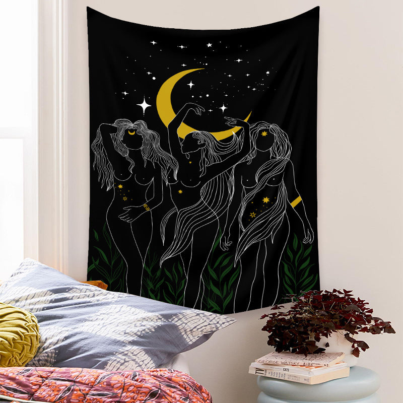 Bohemian Moon Goddess Tapestry