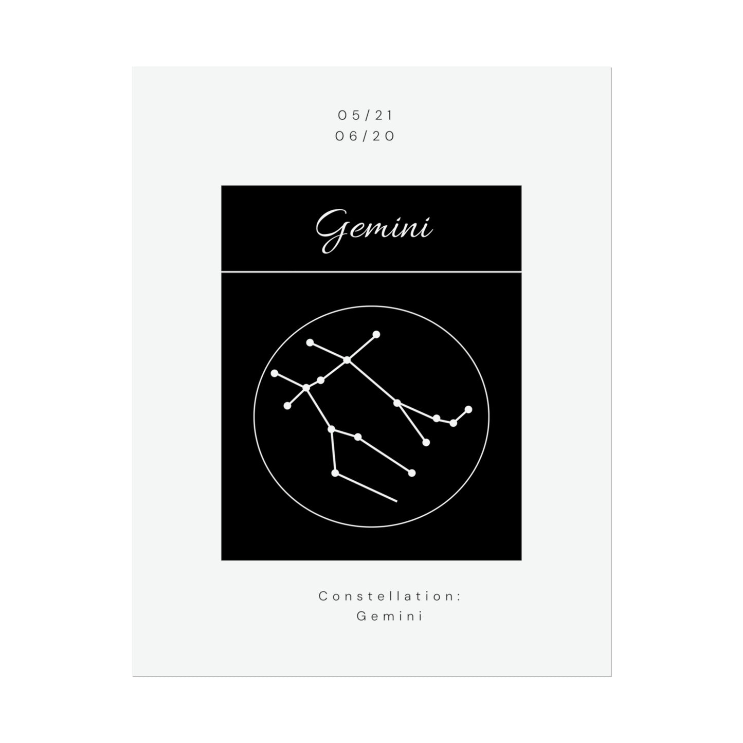 Gemini Star Constellation Zodiac Poster