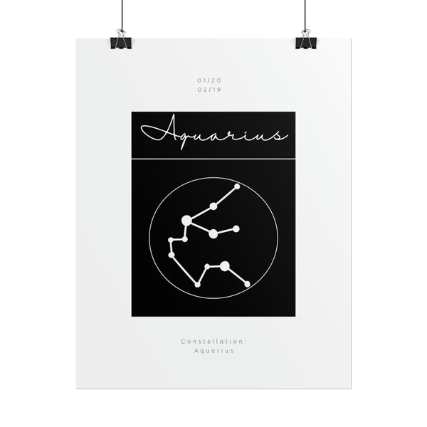 Aquarius Star Constellation Zodiac Poster