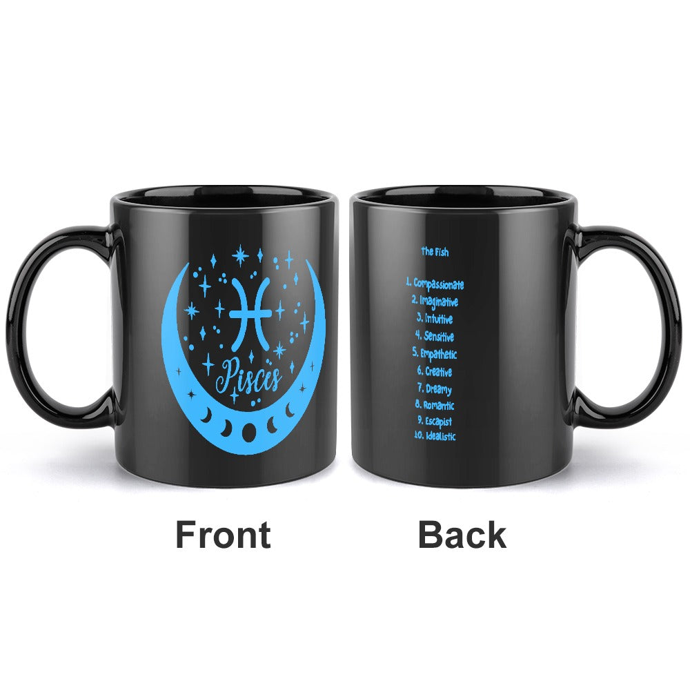 Zodiac Coffee Mug: Pisces Edition (Black Edition)