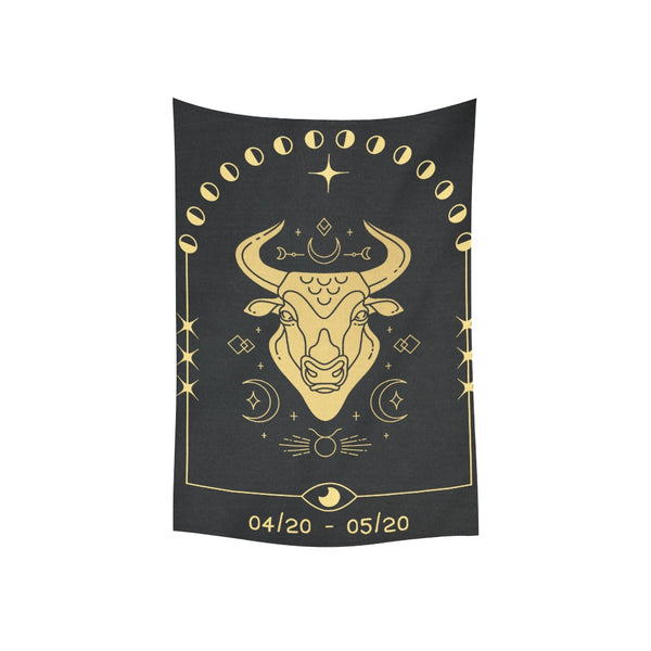 Taurus Strength Gold Tapestry