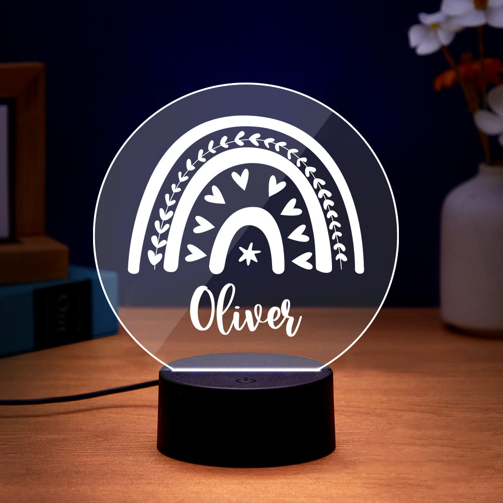 Mystical Custom Name Rainbow Night Light - Personalized Acrylic Lamp