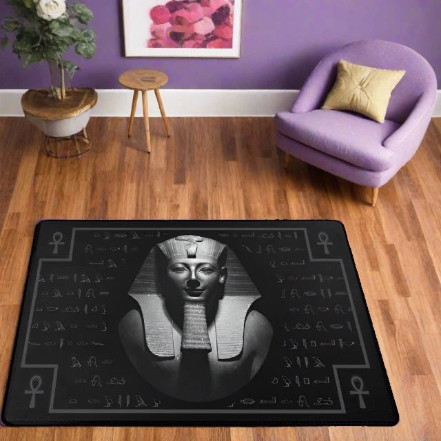 "Black Moon Celestial Rug: Gothic Zodiac & Witchcraft Magic"