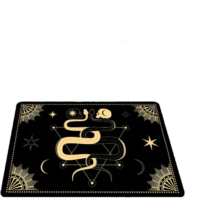 "Black Moon Celestial Rug: Gothic Zodiac & Witchcraft Magic"