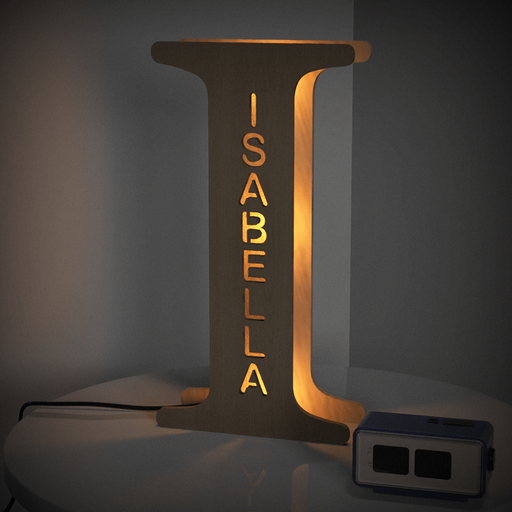 Radiant Custom Wooden Letter Lamp - Personalized Alphabet Night Light 19CM