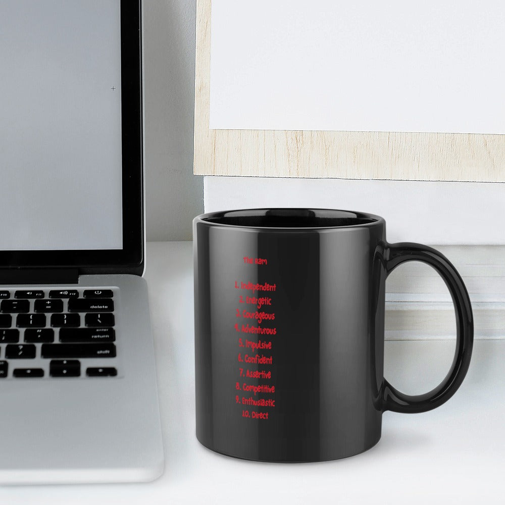 Aries Zodiac Coffee Mug – Black Edition