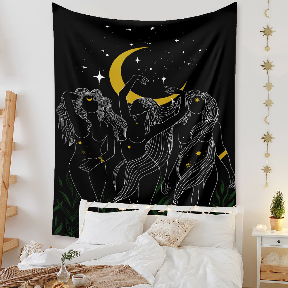 Bohemian Moon Goddess Tapestry