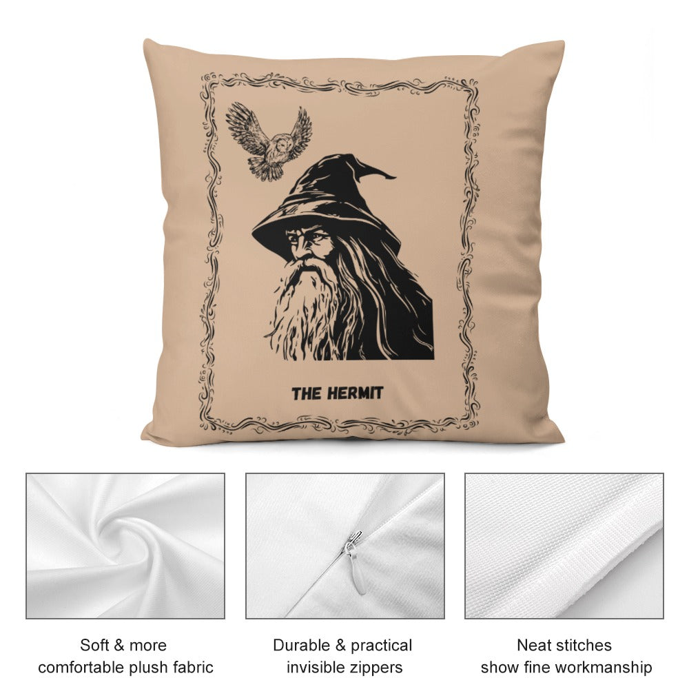 Celestial Plush Throw Pillow Case - THE HERMIT