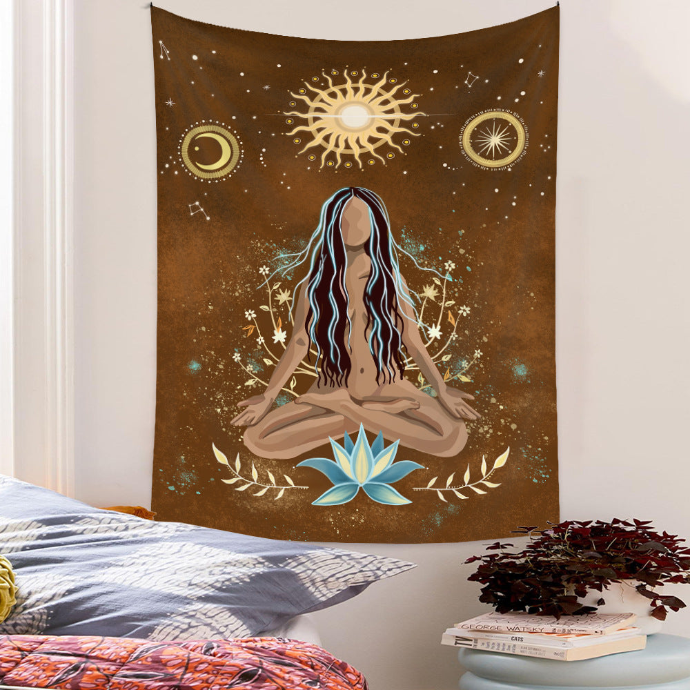 Bohemian Moon Goddess Meditation Tapestry