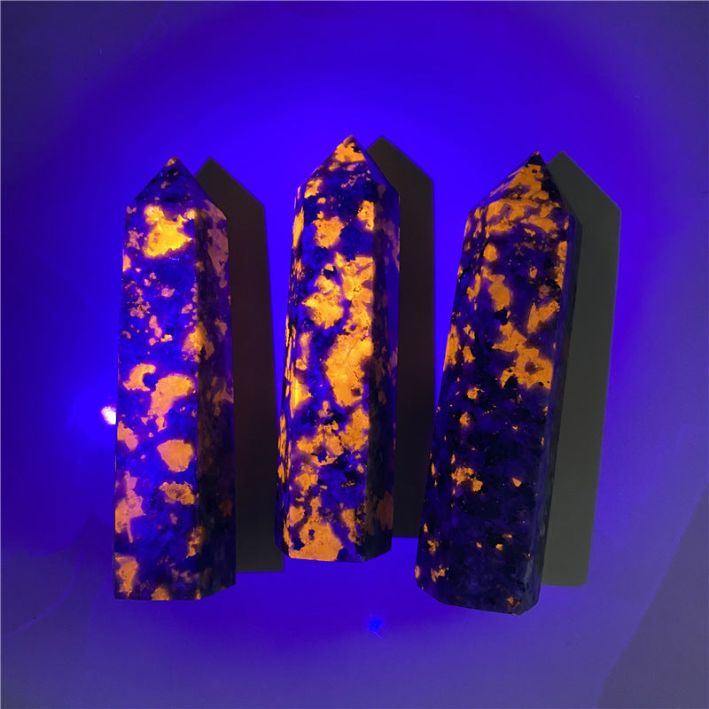 Purple Fluorescent Flame Stone Crystal Column