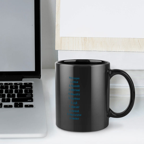 Scorpio Traits Zodiac Mug-- Black Edition