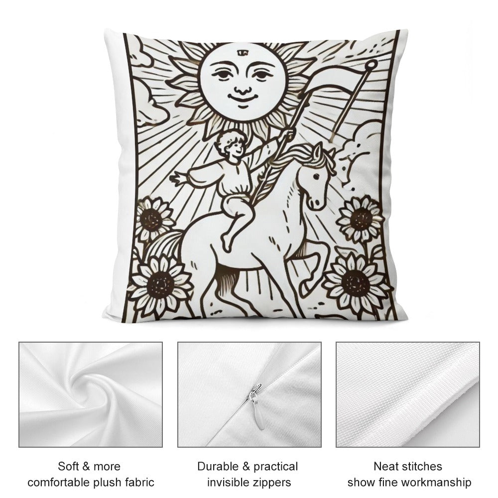 Radiant Sun Tarot Plush Pillowcase