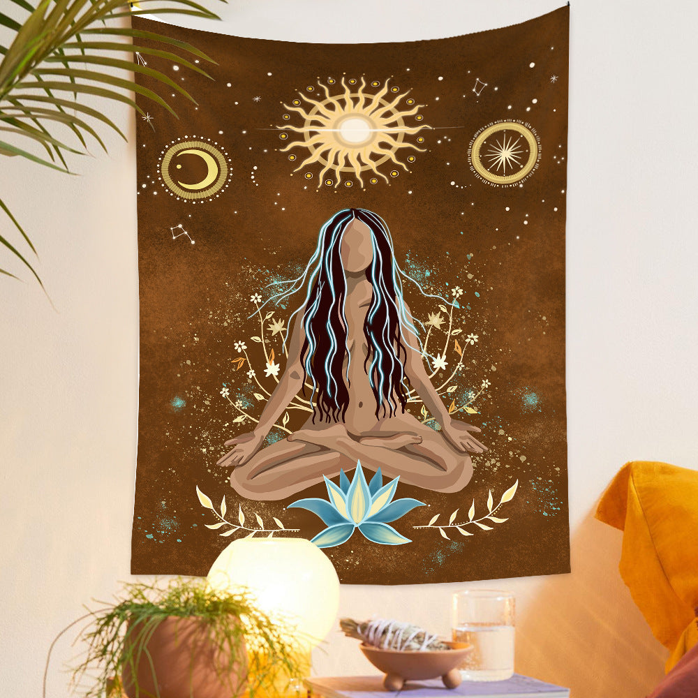 Bohemian Moon Goddess Meditation Tapestry