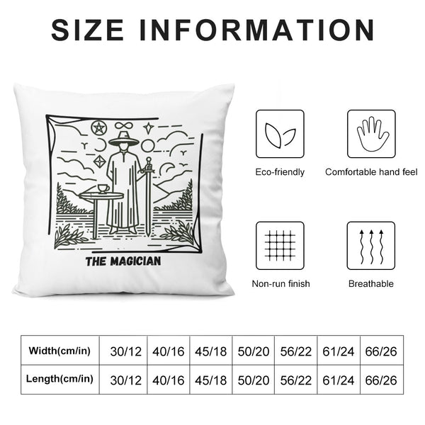 Celestial Plush Throw Pillow Case -  THE MAGICIAN