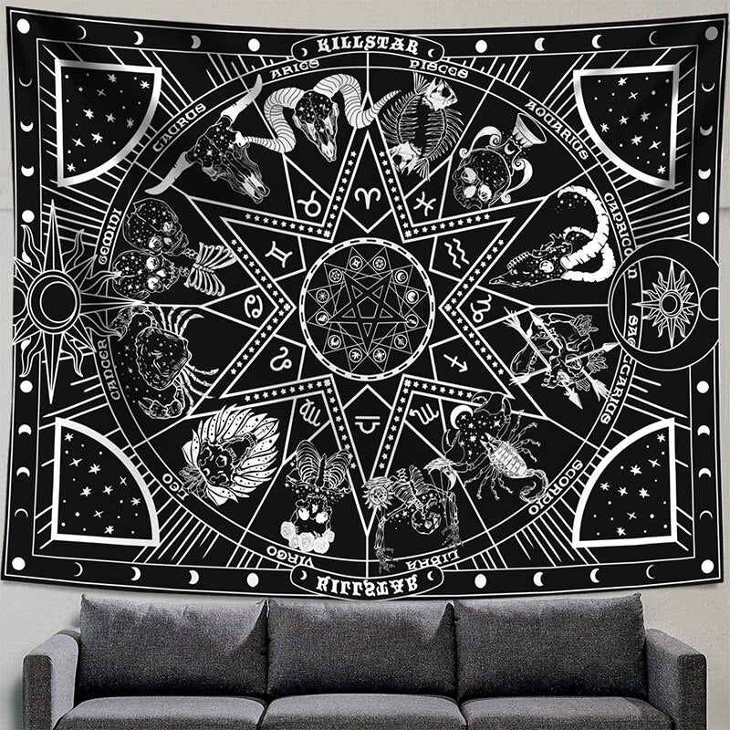 "Sun & Moon: Celestial Tapestry" Example of Zodiac Wheel