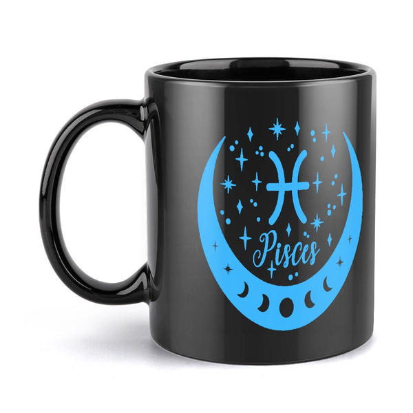 Pisces Zodiac Coffee Mug – Black Edition