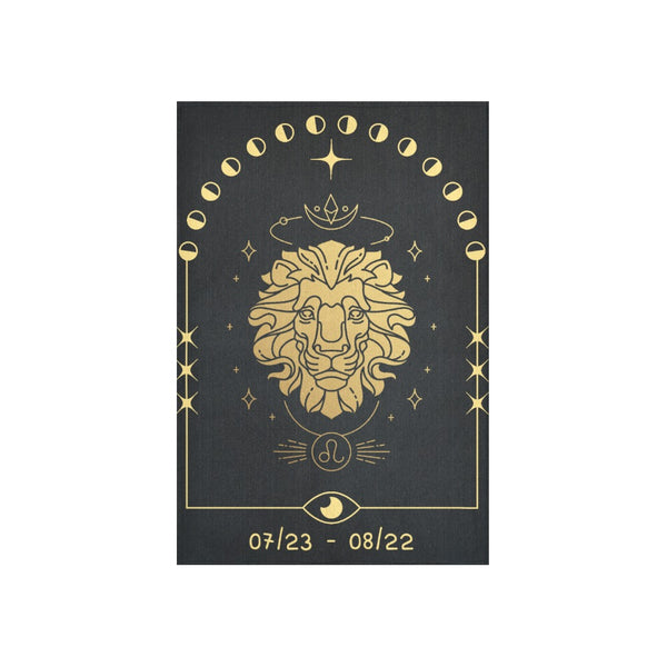 Leo Majestic Lion Tapestry in Black and Gold