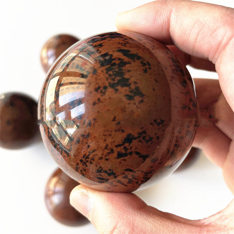 Red Obsidian Crystal Sphere Decor