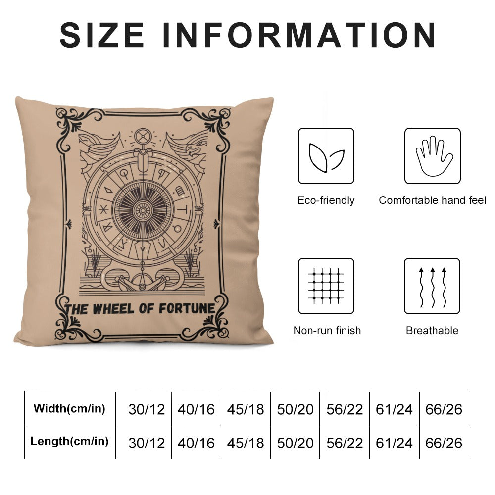 Celestial Plush Throw Pillow Case - THE WHEEL OF FORTUNE