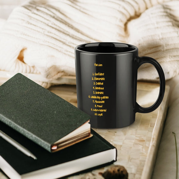 Leo Zodiac Coffee Mug – Black Edition