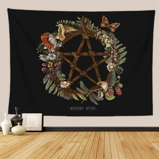 Sun & Moon Floral Tapestry: Celestial Bloom Digital Print