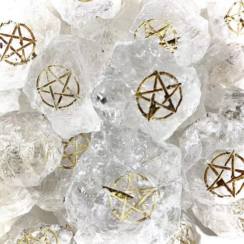 White Crystal Pentagram Carving