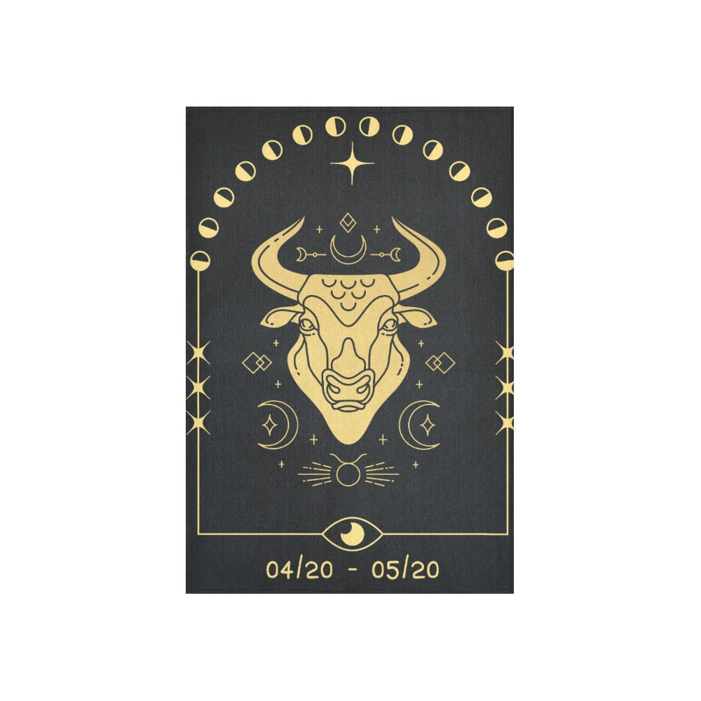 Taurus Strength Gold Tapestry