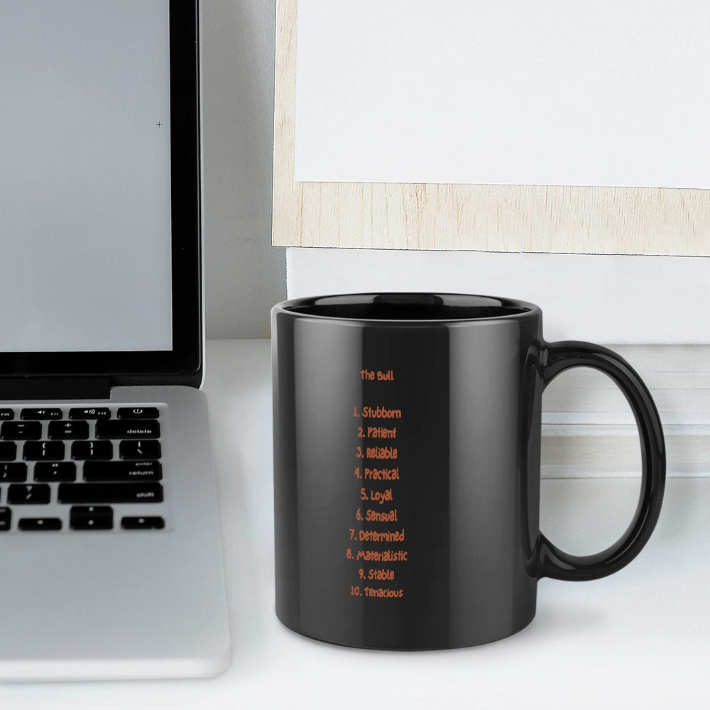 Taurus Zodiac Coffee Mug – Black Edition