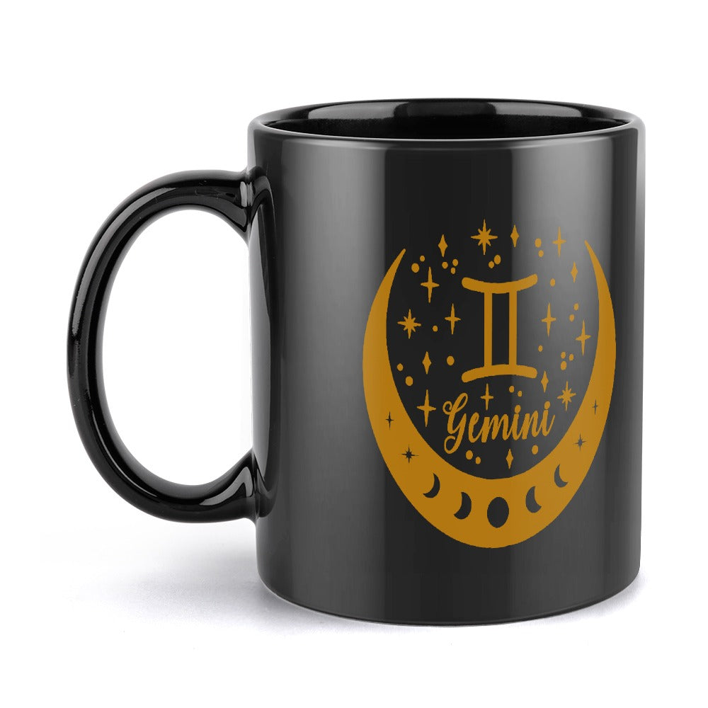 Gemini Traits Zodiac Coffee Mug - Black Edition