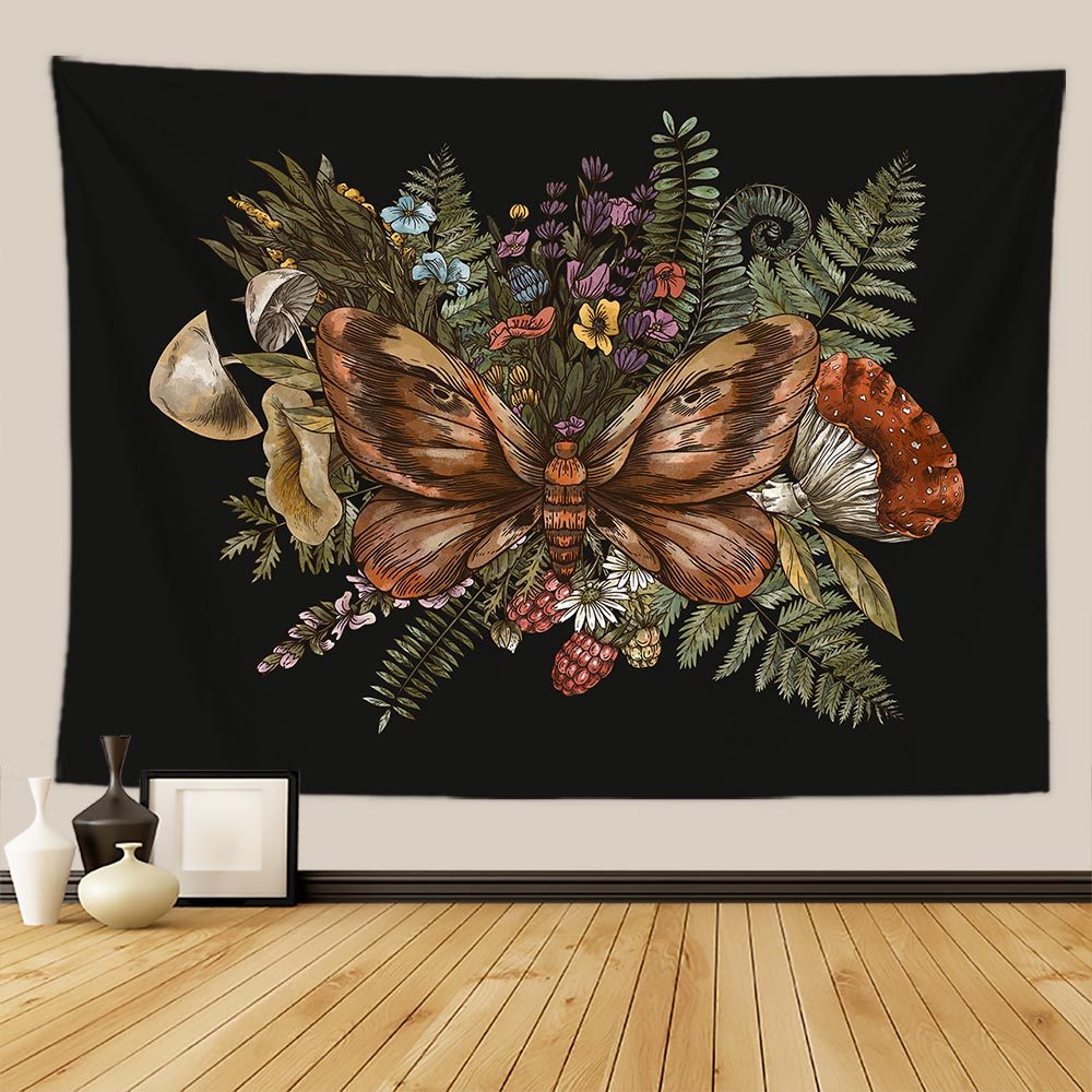 Sun & Moon Floral Tapestry: Celestial Bloom Digital Print