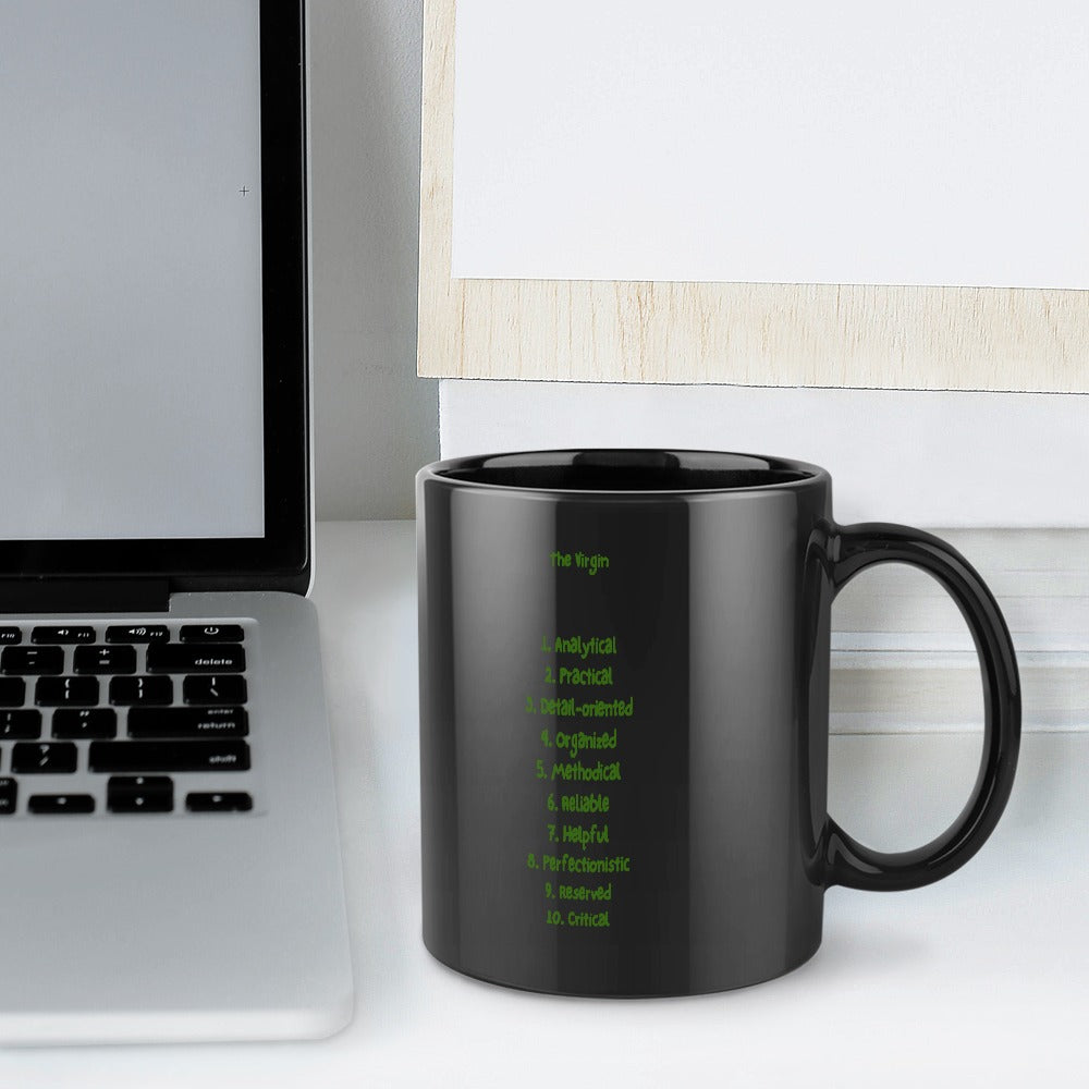 Virgo Traits Zodiac Coffee Mug - Black Edition