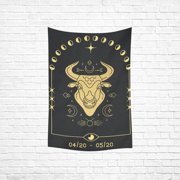 Taurus Strength Gold Tapestry