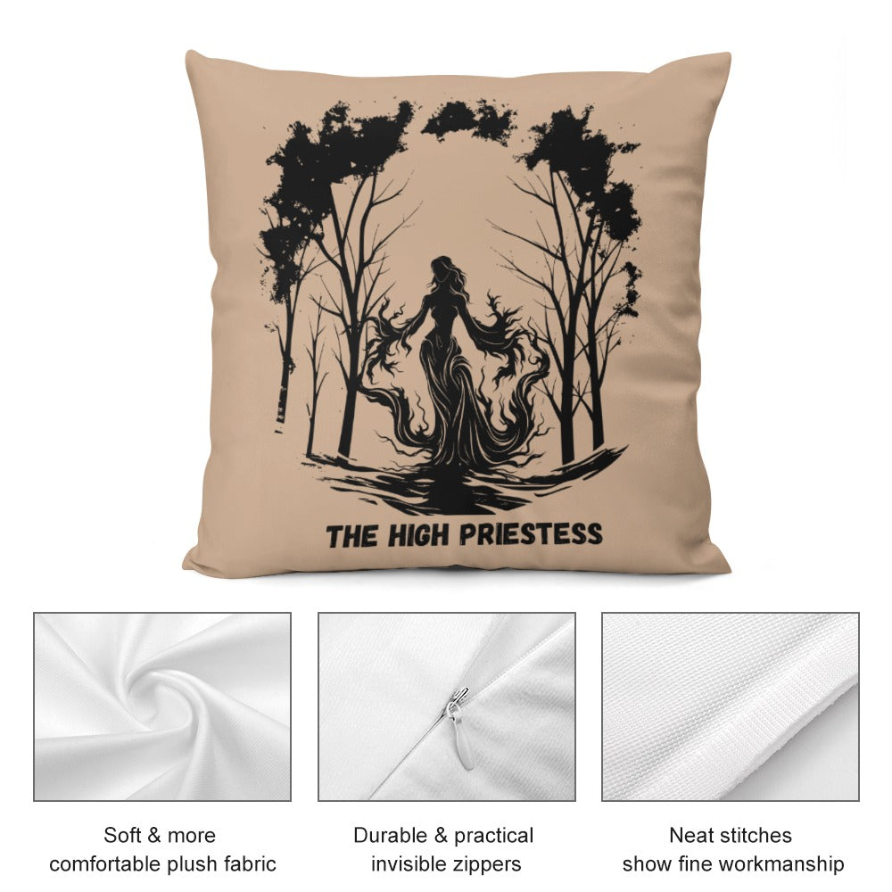 Celestial Plush Throw Pillow Case -  THE HIGH PRIESTESS