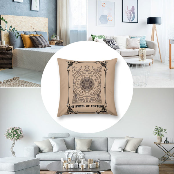 Celestial Plush Throw Pillow Case - THE WHEEL OF FORTUNE