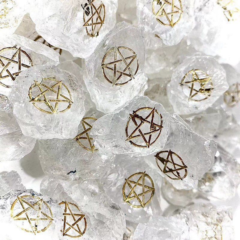 White Crystal Pentagram Carving