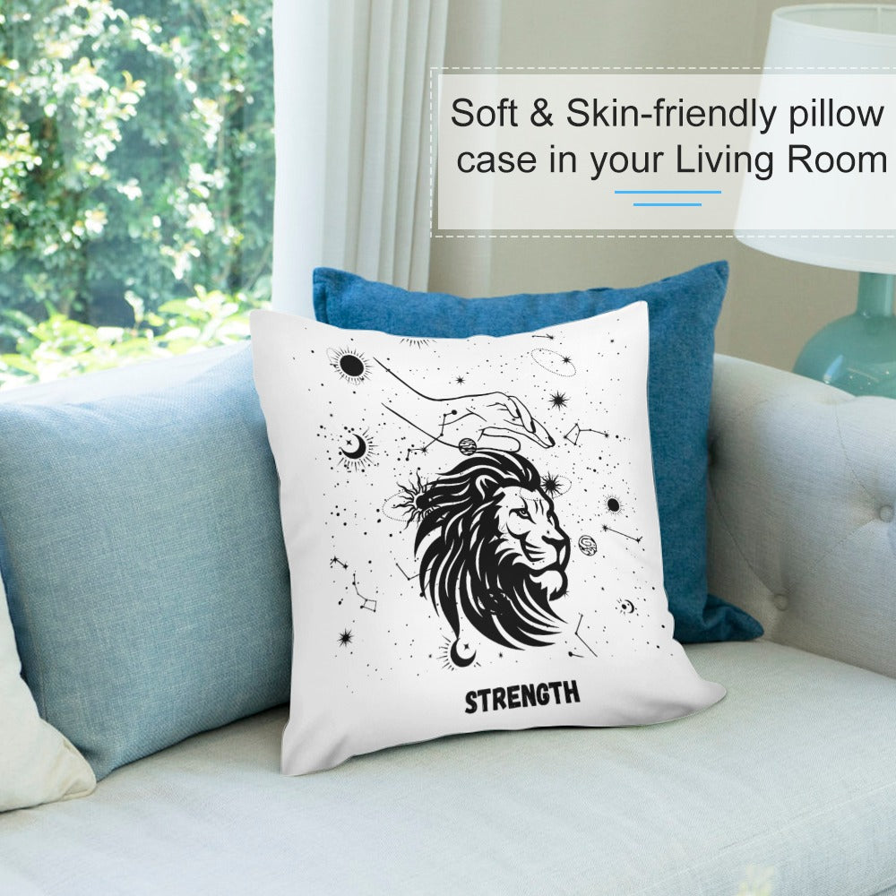 Celestial Plush Throw Pillow Case -  STRENGTH