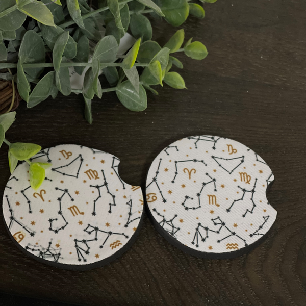 Zodiac Car Coaster Set