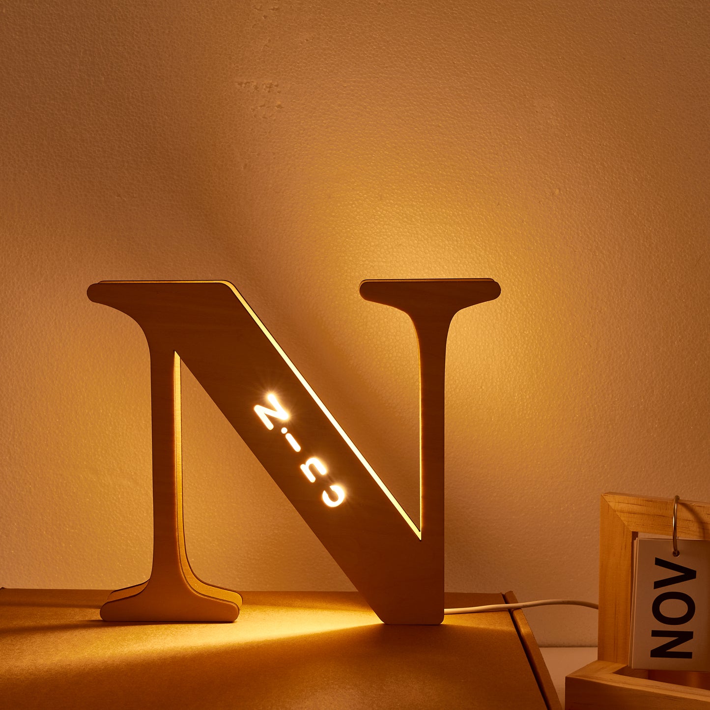 Radiant Custom Wooden Letter Lamp - Personalized Alphabet Night Light 19CM