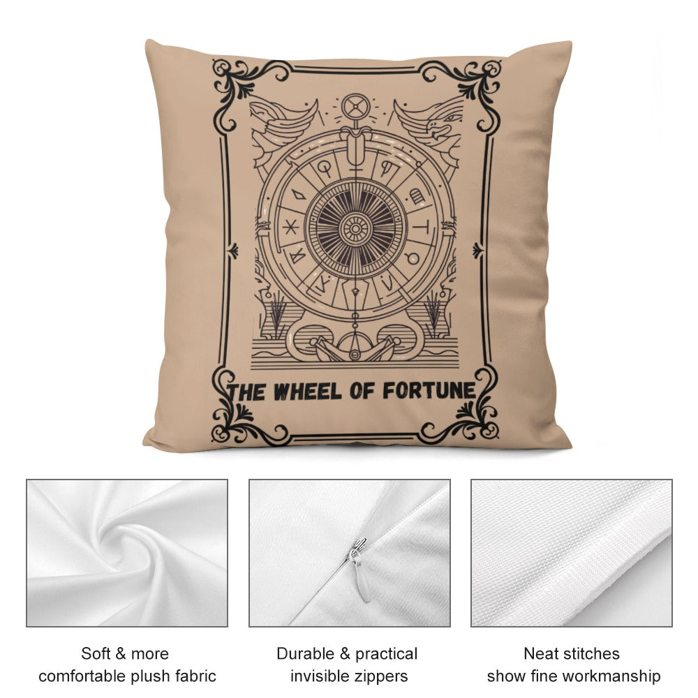 Celestial Plush Throw Pillow Case - THE WHEEL OF FORTUNE